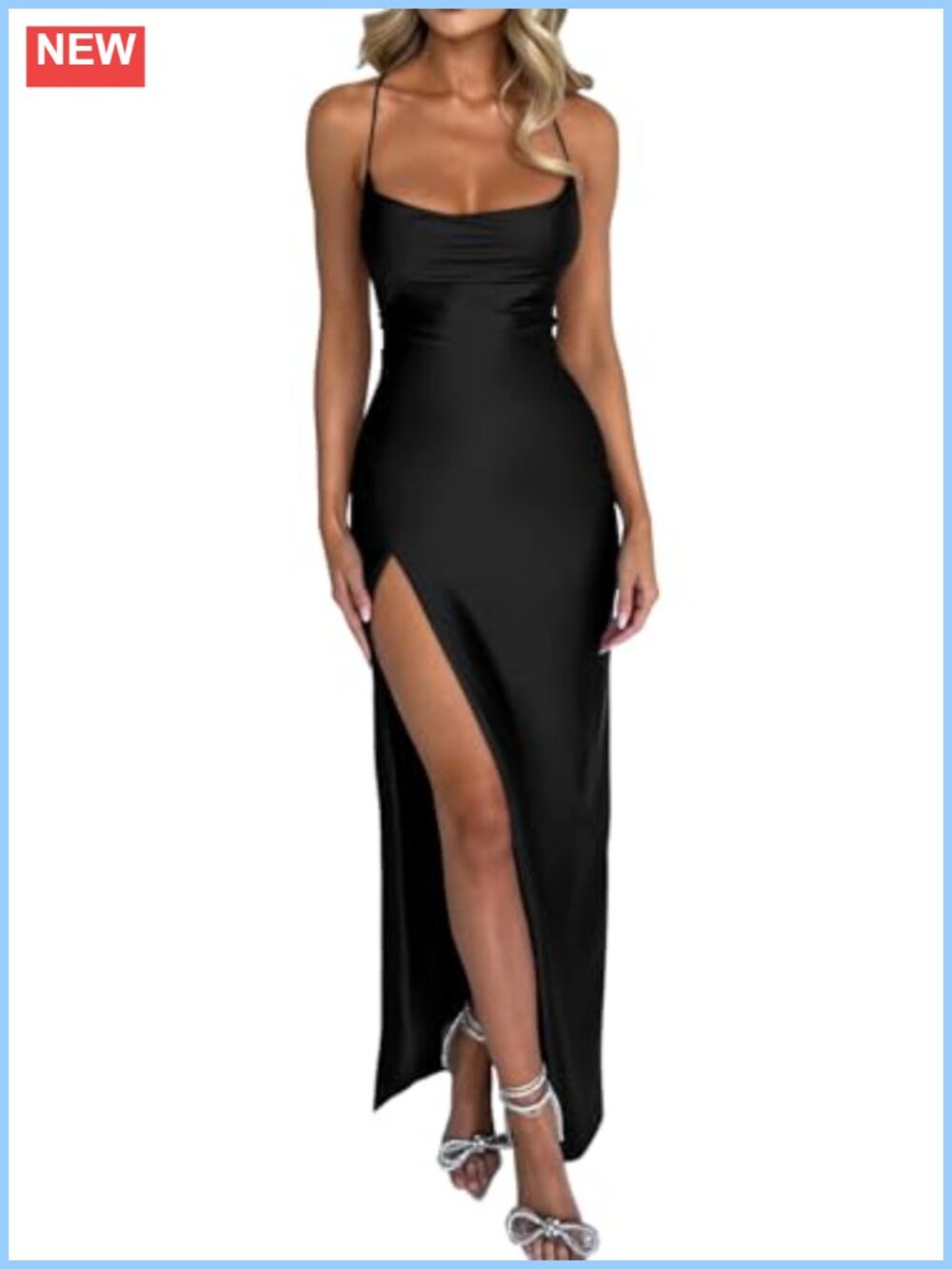 Sexy Spaghetti Strap Bodycon Cowl Neck Party Cocktail Maxi Dress